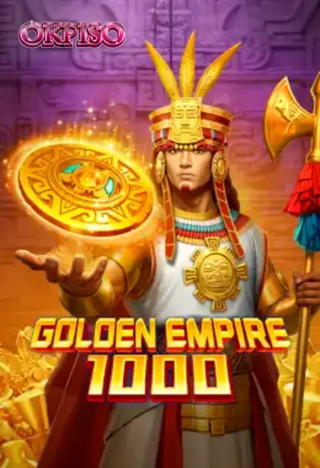 Isang visual na representasyon ng mga sinaunang Mayan pyramid at gintong maskara sa Golden Empire 1000 slot.