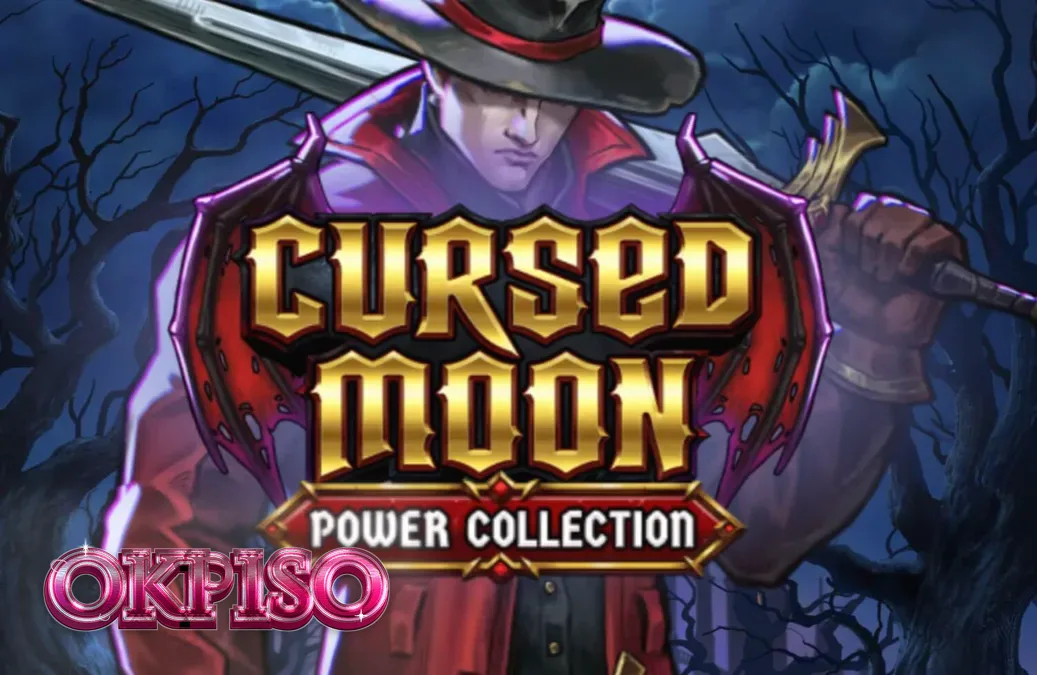 Isang madilim at gothic na eksena ng mangangaso sa harap ng buwan sa Cursed Moon Power Collection slot.